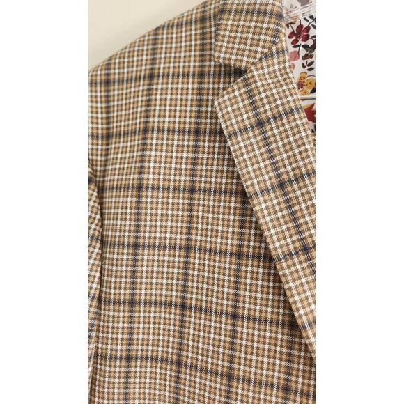 Paisley & Gray Gold, Ivory, Grey,Camel Plaid SB, 2 Button Suit, NWOT - Picture 2 of 9